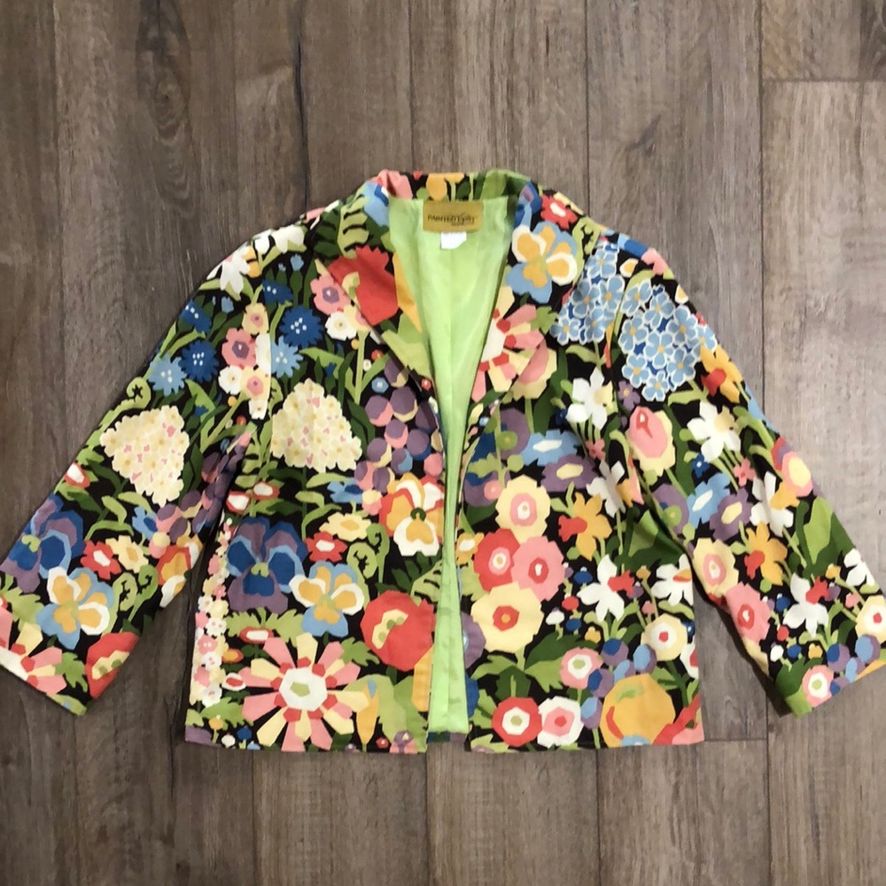 Like new - PAINTED PONY Women's 100% Cotton Floral Blazer Jacket - Picture 7 of 10